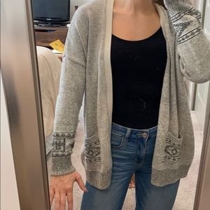 Grey & Black Medium Aztec Pattern Cardigan